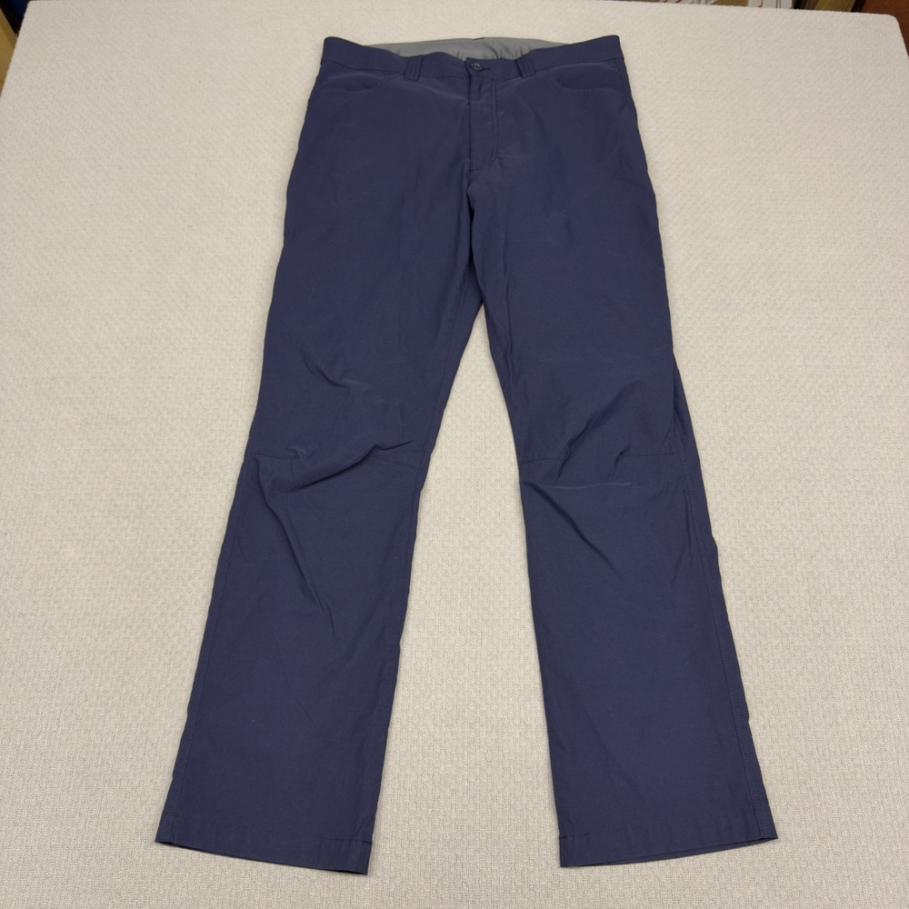 Eddie Bauer Mens Tech Pants 32x30 Navy Blue Nylon Stretch Hiking Travel Trekking